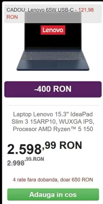 Lenovo - Laptop 65W USB-C