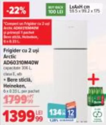 Arctic - Frigider cu 2 uși AD60310M40W