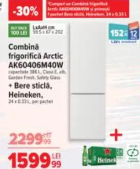 Arctic - Combină frigorifică AK60406M40W