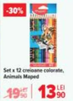 Set x 12 creioane colorate, Animals