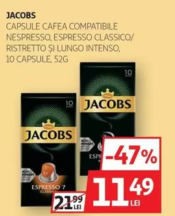 Jacobs - CAPSULE CAFEA COMPATIBILE NESPRESSO, ESPRESSO CLASSICO/ RISTRETTO SI LUNGO INTENSO, 10 CAPSULE, 52G