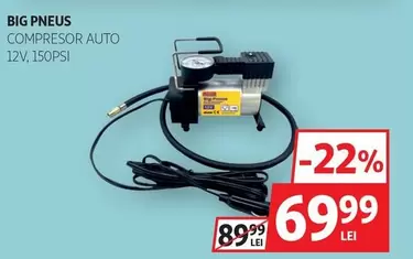 COMPRESOR AUTO 12V, 150PSI