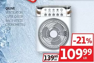 Qilive - VENTILATOR CUTIE Q.6519 8W, 3 VITEZE CRONOMETRU