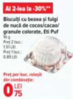Biscuiți cu bezea și fulgi de nucă de cocos/cacao granule colorate