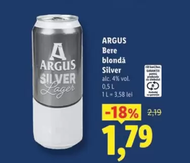 Bere blondă Silver Lager