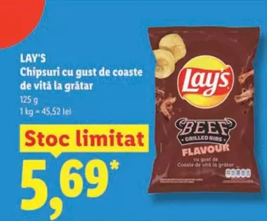 Lay's - Chipsuri cu gust de coaste de vită la grătar