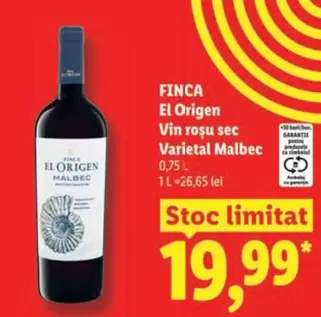 Vin roșu sec Varietal Malbec