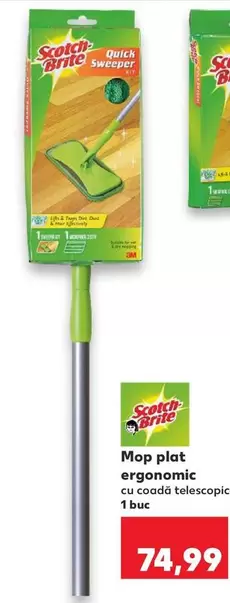Mop plat ergonomic cu coadă telescopic