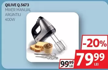 Qilive - MIXER MANUAL ARGINTIU 400W