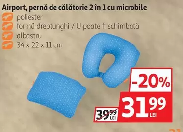 Airport, pernă de călătorie 2 în 1 cu microbile