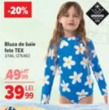 Bluză de baie fete TEX 316L Q76403