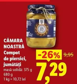 Compot de piersici, jumatati