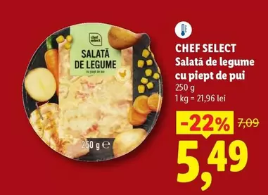 Salată de legume cu piept de pui