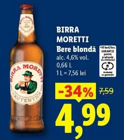 Birra Moretti - Bere blondă