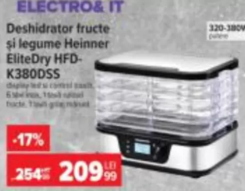 It - Dehidrator fructe și legume EliteDry HFD-K380DSS