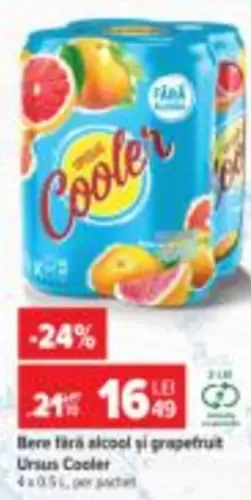 Bere fără alcool cu grapefruit Ursus Cooler