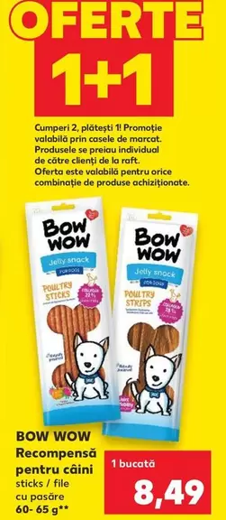 Wow - Recompensa pentru caini sticks / file cu pasare