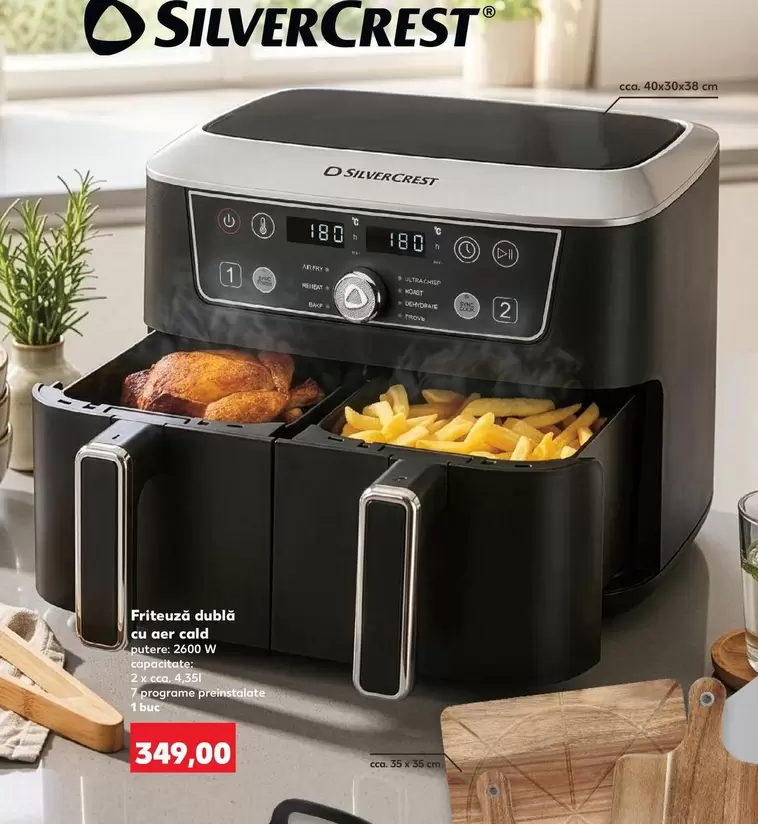 Friteuză dublă cu aer cald