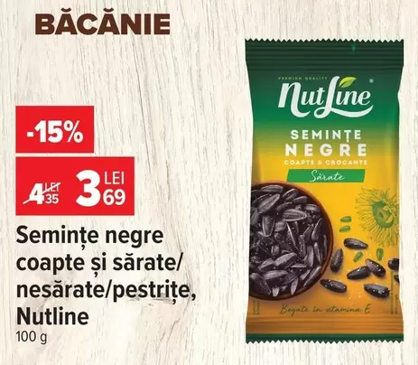 Nutline - Semințe negre coapte și sărate/nesărate/pestrițe