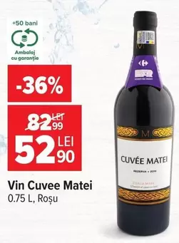 Vin Cuvee Matei 0.75 L, Roșu