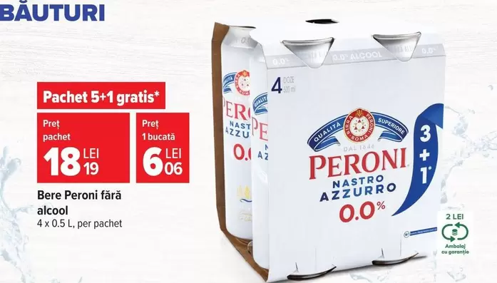 Bere Peroni fără alcool