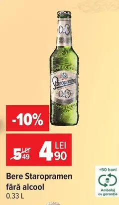 Bere Staropramen fără alcool