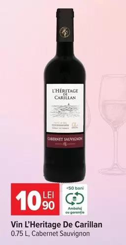 Vin L'Heritage De Carillan Cabernet Sauvignon