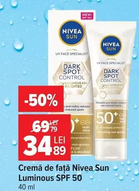 Crema de față Luminous SPF 50
