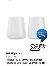 TORRE pahare