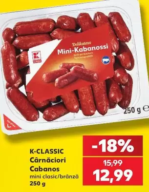 Cârnațiori Cabanos mini clasic/brânză