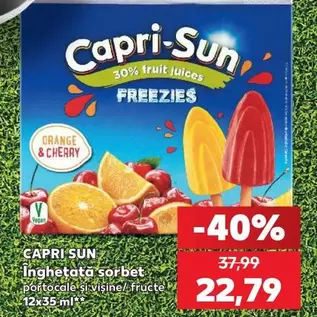 Inghețată sorbet portocale și vișine fructe