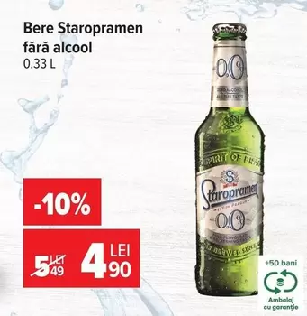 Bere Staropramen fără alcool