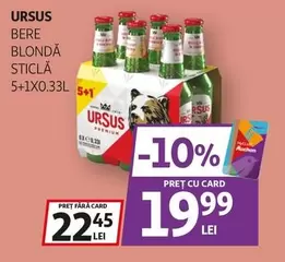 Ursus Bere Blondă Sticlă