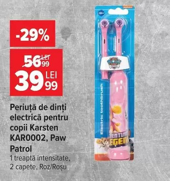 Periuță de dinți electrică pentru copii KAR0002, Paw Patrol
