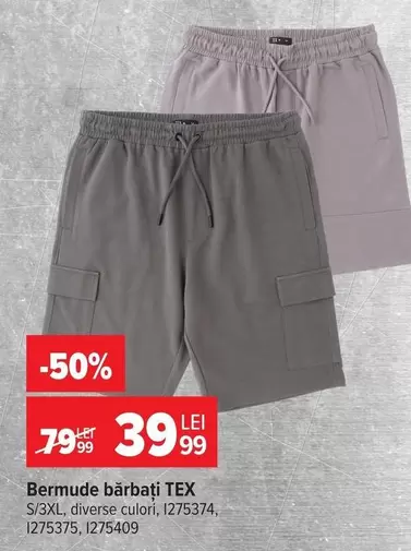 Bermude bărbați TEX S/3XL, diverse culori, I275375, I275409