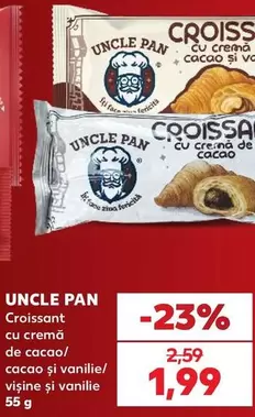 Croissant cu cremă de cacao/vișine și vanilie