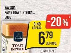 PÂINE TOAST INTEGRAL