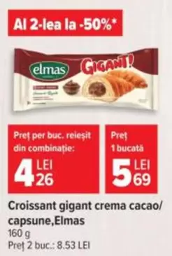 Elmas - Croissant gigant crema cacao/capsune