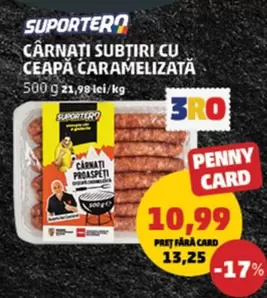CÂRNAȚI SUBȚIRI CU CEAPĂ CARAMELIZATĂ