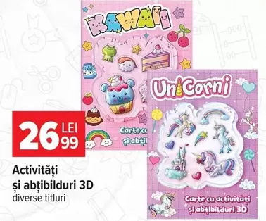 Activități și abțibilduri 3D