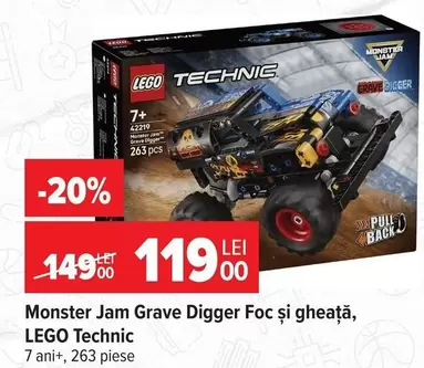 Lego - Monster Jam Grave Digger Foc și gheață