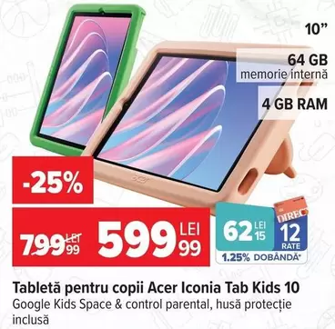 Tabletă pentru copii Iconia Tab Kids 10