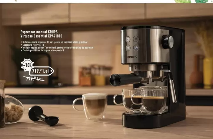Expresor Manual KRUPS Virtuosa Essential XP447810