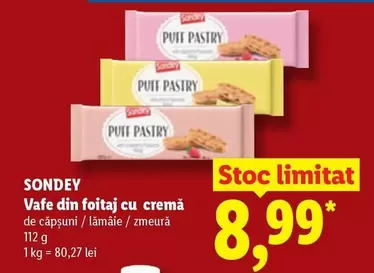 Vafe din foitaj cu cremă de căpșuni / lămâie / zmeură