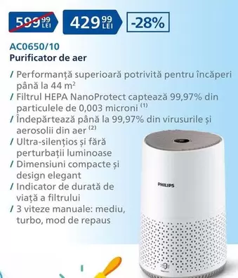 Philips - AC0650/10 Purificator de aer