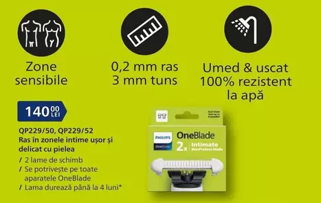 Philips - OneBlade Ras in zonele intime