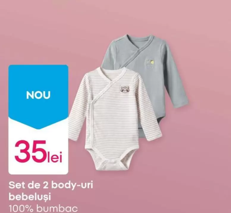 Set de 2 body-uri bebeluși