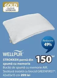 STROKKEN pernă din spumă cu memorie