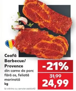 Ceafă Barbecue/Provence din carne de porc fără os, feliată marinată