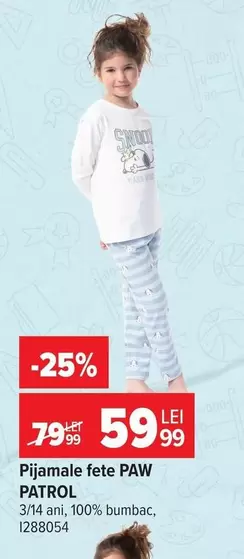 Pijamale fete PAW PATROL 1288054